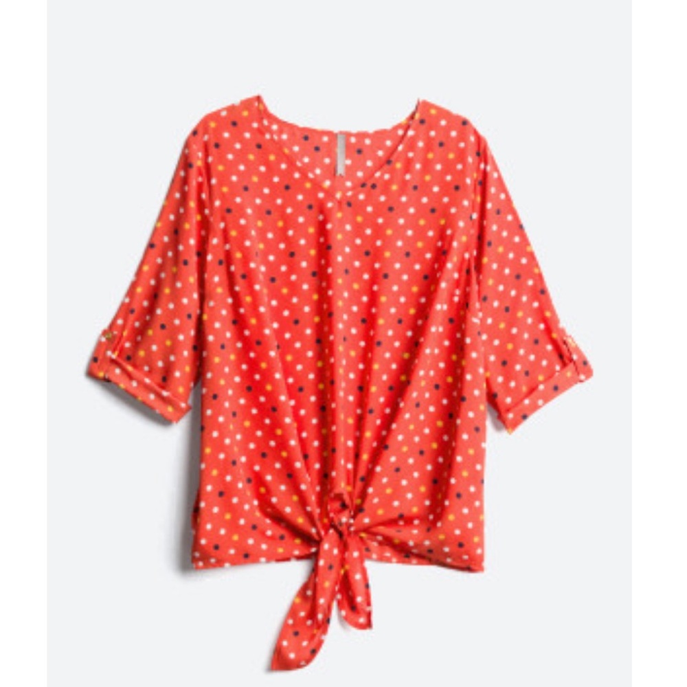 BRINA & EM
Alamany Tie Front Blouse
1X | Orange Red